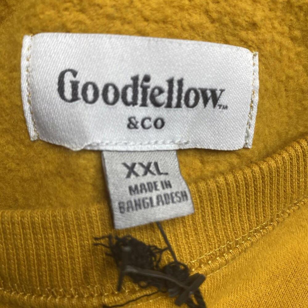 Goodfellow Sweater Mens XXL Yellow Blue Pullover Long Sleeve Crew Neck Adult - Picture 9 of 10